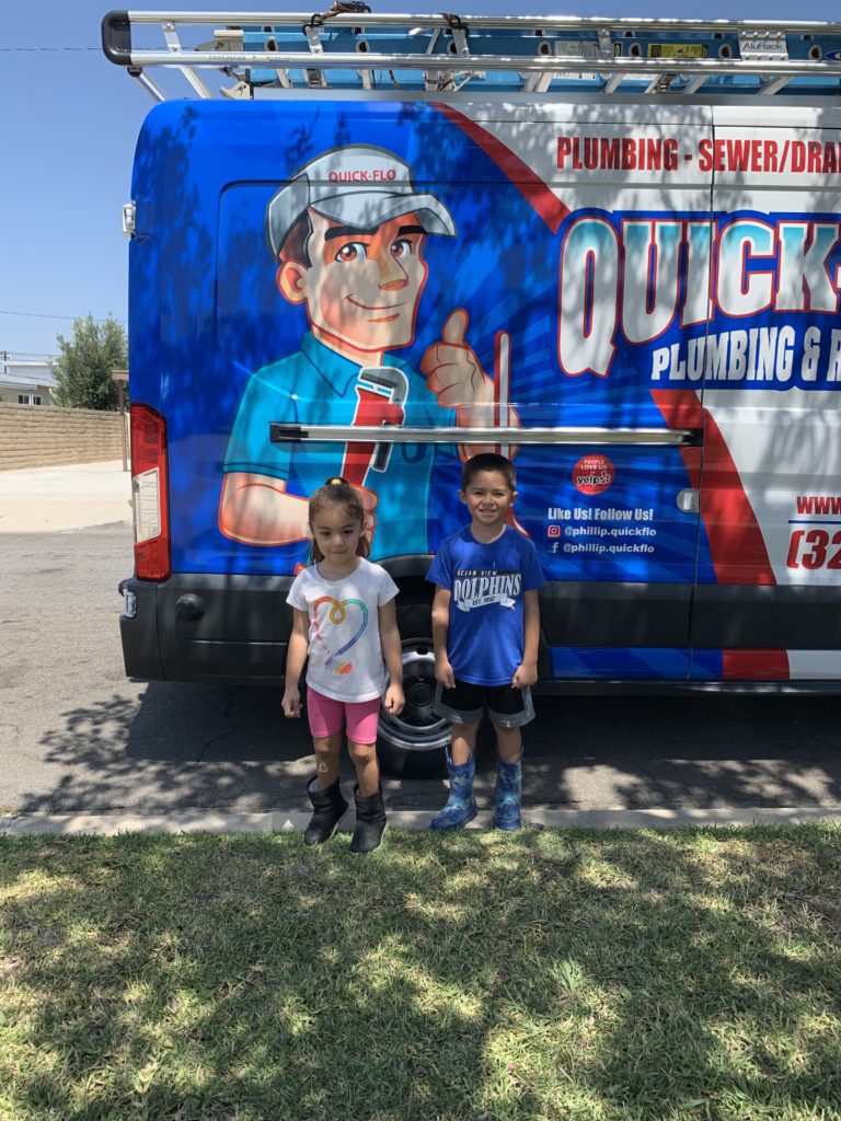 Quick Flo Plumbing Van with 2 childrens