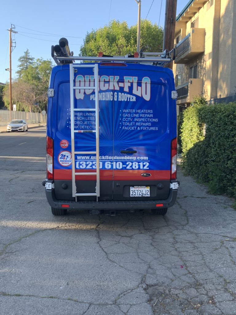 Quick Flo Plumbing Van Back View